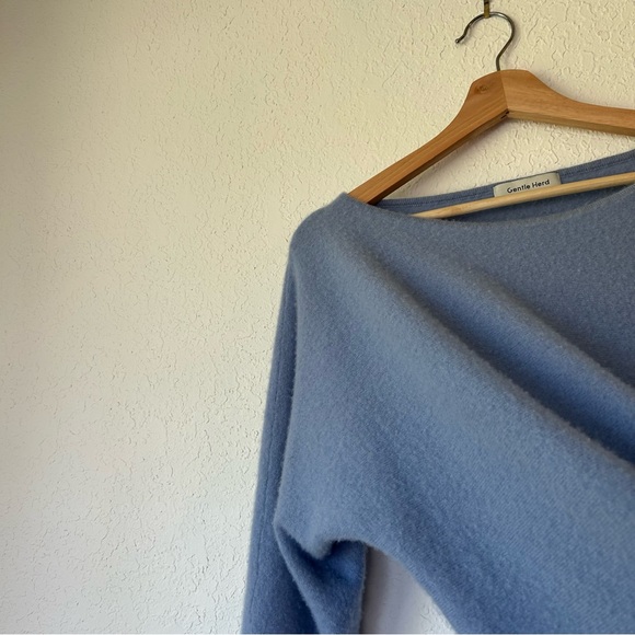 100% Cashmere Boatneck Sweater (Dusty Blue) - Gentle Herd xl - Picture 4 of 15